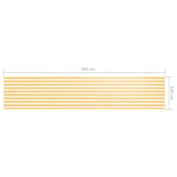 Balkongskjerm hvit og gul 120×600 cm oxfordstoff