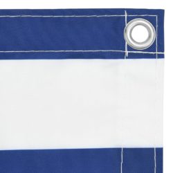 Balkongskjerm hvit og blå 75×400 cm oxfordstoff
