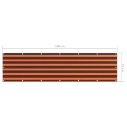 Balkongskjerm oransje og brun 75×300 cm oxfordstoff