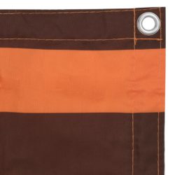 Balkongskjerm oransje og brun 75×500 cm oxfordstoff