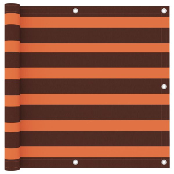 Balkongskjerm oransje og brun 90×500 cm oxfordstoff