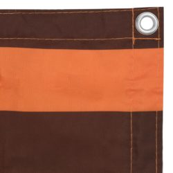 Balkongskjerm oransje og brun 120×300 cm oxfordstoff