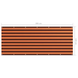 Balkongskjerm oransje og brun 120×300 cm oxfordstoff