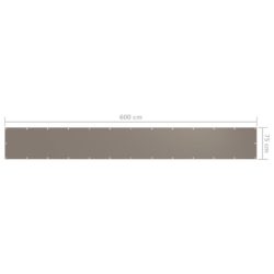 Balkongskjerm gråbrun 75×600 cm oxfordstoff