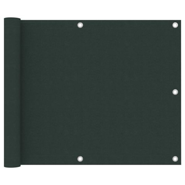Balkongskjerm mørkegrønn 75×500 cm oxfordstoff