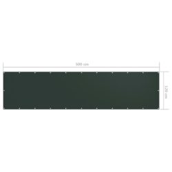 Balkongskjerm mørkegrønn 120×500 cm oxfordstoff