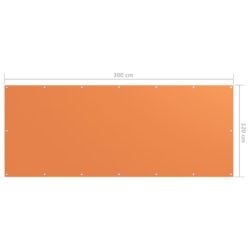 Balkongskjerm oransje 120×300 cm oxfordstoff