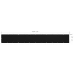 Balkongskjerm svart 75×600 cm oxfordstoff