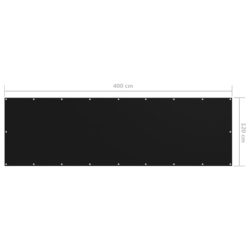 Balkongskjerm svart 120×400 cm oxfordstoff