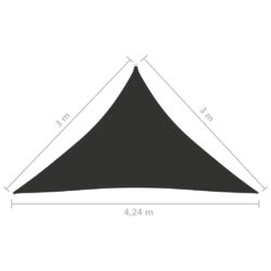 Solseil oxfordstoff trekantet 3x3x4,24 m antrasitt