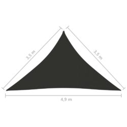 Solseil oxfordstoff trekantet 3,5×3,5×4,9 m antrasitt