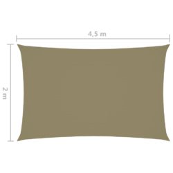 Solseil oxfordstoff rektangulær 2×4,5 m beige