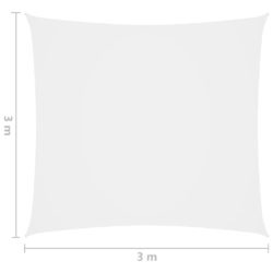 Solseil Oxfordstoff kvadratisk 3×3 m hvit