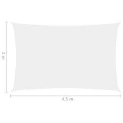 Solseil oxfordstoff rektangulær 2×4,5 m hvit