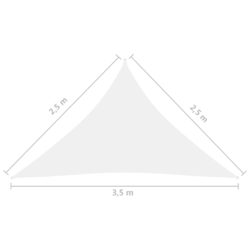 Solseil oxfordstoff trekantet 2,5×2,5×3,5 m hvit