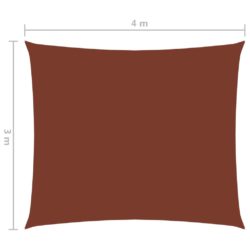 Solseil oxfordstoff rektangulær 3×4 m terrakotta