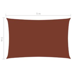 Solseil oxfordstoff rektangulær 3×5 m terrakotta