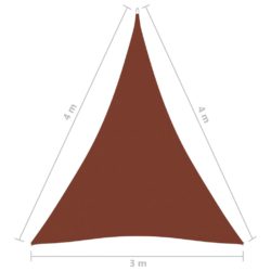 Solseil oxfordstoff trekantet 3x4x4 m terrakotta