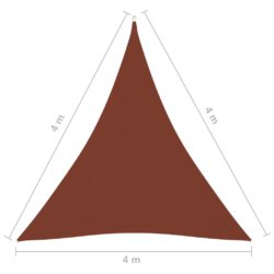 Solseil oxfordstoff trekantet 4x4x4 m terrakotta