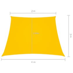 Solseil oxfordstoff trapesformet 2/4×3 m gul