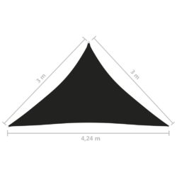 Solseil oxfordstoff trekantet 3x3x4,24 m svart