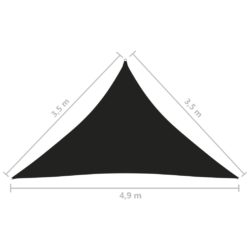 Solseil oxfordstoff trekantet 3,5×3,5×4,9 m svart