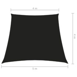 Solseil oxfordstoff trapesformet 4/5×4 m svart