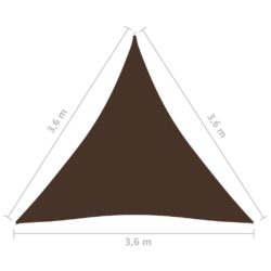 Solseil oxfordstoff trekantet 3,6×3,6×3,6 m brun