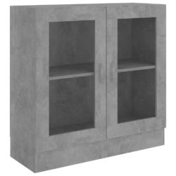Vitrineskap betonggrå 82,5×30,5×80 cm sponplate