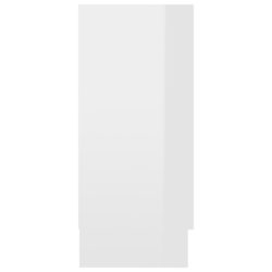 Vitrineskap høyglans hvit 120×30,5×70 cm sponplate