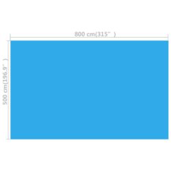 Bassengtrekk rektangulært 800×500 cm PE blå