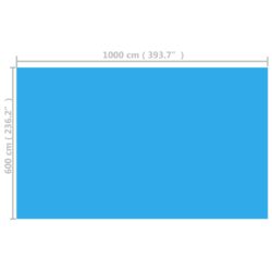 Bassengtrekk rektangulært 1000×600 cm PE blå