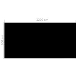 Bassengtrekk rektangulært 1200×600 cm PE svart
