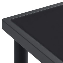 Utendørs spisebord antrasitt 150x90x74 cm stål