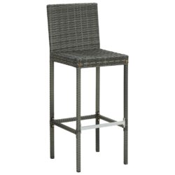 Utendørs barstoler med puter 4 stk grå polyrotting