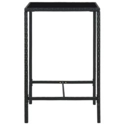 Hagebarbord svart 70x70x110 cm polyrotting og glass