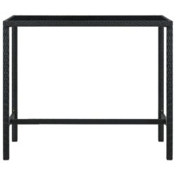 vidaXL Hagebarbord svart 130x60x110 cm polyrotting og glass
