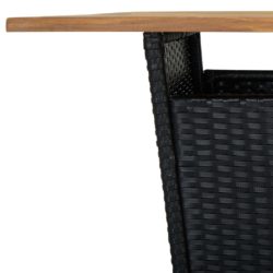 vidaXL Barbord svart 80x80x110 cm polyrotting og heltre akasie