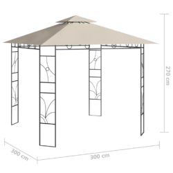 Paviljong 3x3x2,7 m kremhvit 160 g/m²