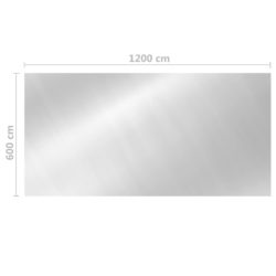 Bassengtrekk rektangulært 1200×600 cm PE sølv