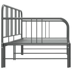 Uttrekkbar ramme til sovesofa grå metall 90×200 cm