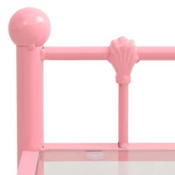 Nattbord rosa og gjennomsiktig 45×34,5×60,5 cm metall og glass