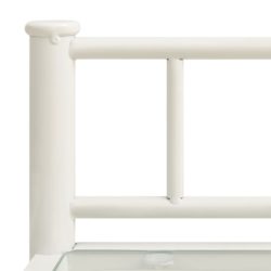 Nattbord hvit og gjennomsiktig 45×34,5×60,5 cm metall og glass