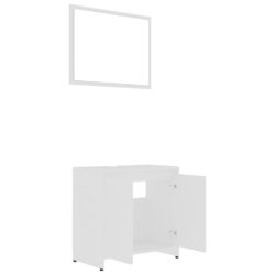 Baderomsmøbler 4 deler hvit sponplate