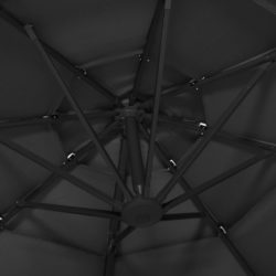 Parasoll med aluminiumsstang 4 nivåer 3×3 m svart