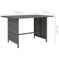 Hagebord grå 110x70x65 cm polyrotting