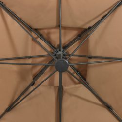 Hengeparasoll med dobbel topp 300×300 cm gråbrun