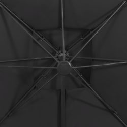 Hengeparasoll med dobbel topp 300×300 cm svart