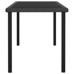 Hagebord svart 180x70x73 cm polyrotting