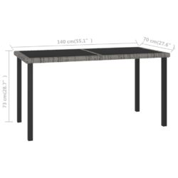 Hagebord grå 140x70x73 cm polyrotting